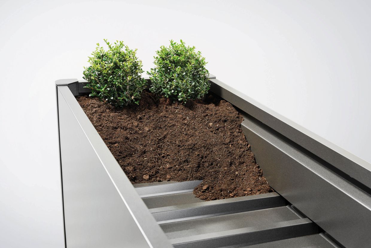 Biohort Truhlík Belvedere 200 midi stříbrná metalíza