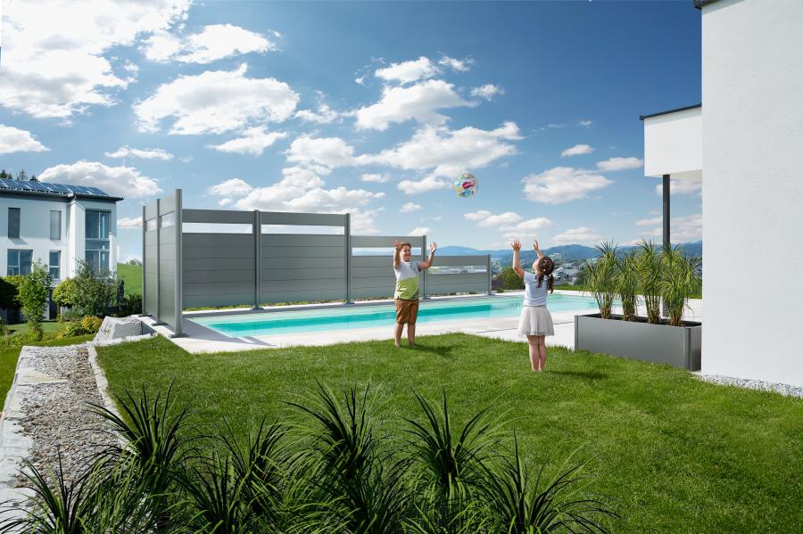 Biohort Zástěna na ochranu soukromí V180 x Š180 - Stříbrná metalíza