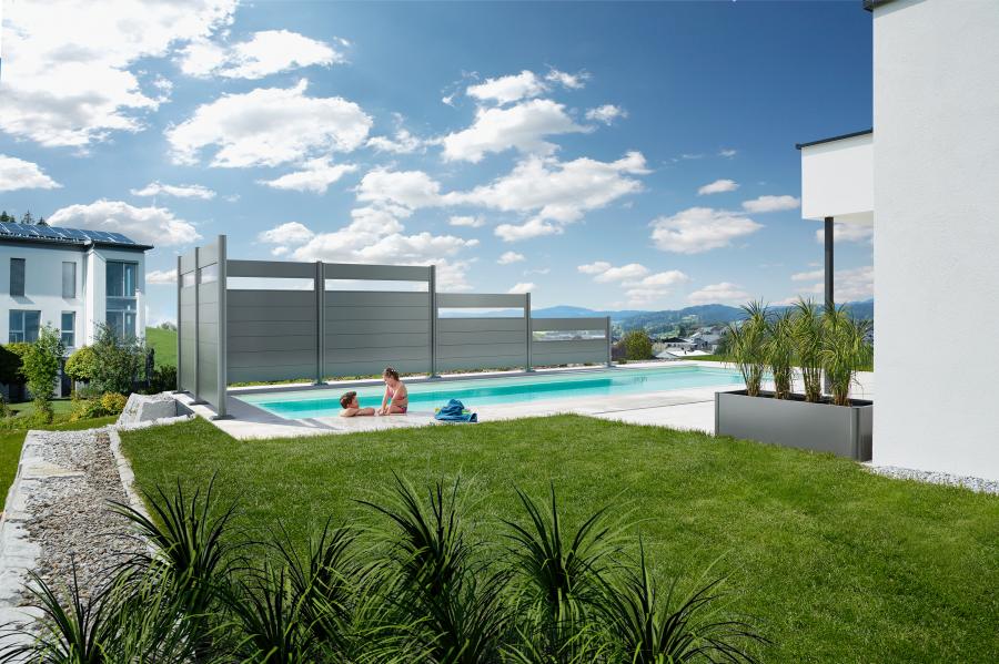 Biohort Zástěna na ochranu soukromí V180 x Š200 - Stříbrná metalíza