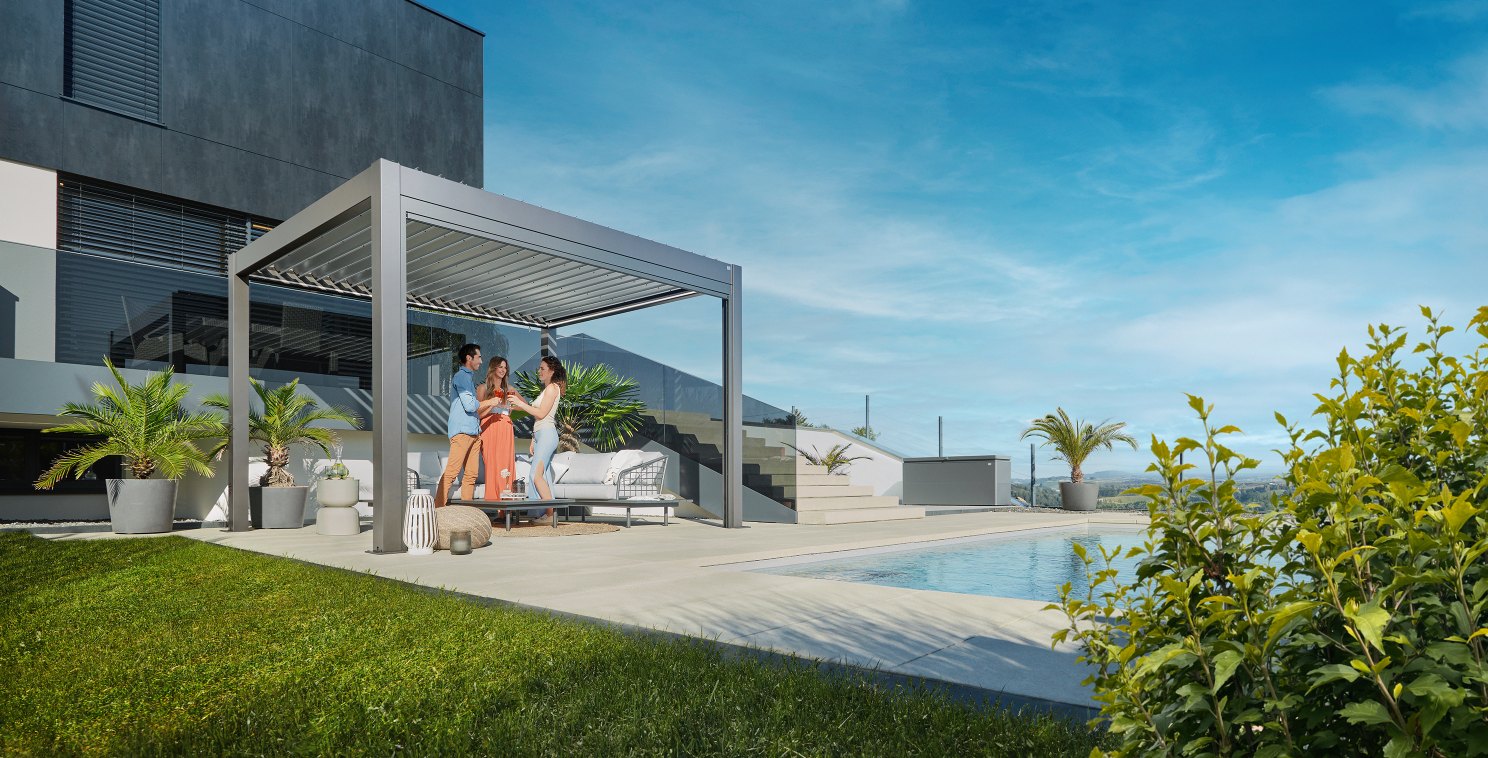 Biohort Hliníková Pergola 3,5x3, tmavě šedá metalíza / stříbrná metalíza