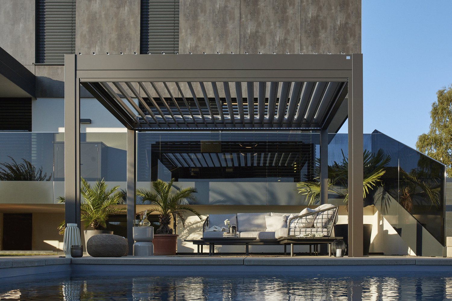 Biohort hliníková Pergola 3,5x3,5 , tmavě šedá metalíza / stříbrná metalíza