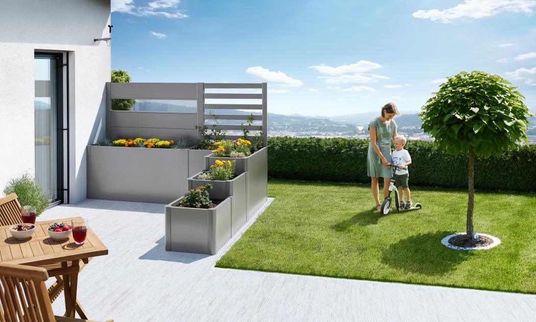 Biohort Prosklená zástěna na ochranu soukromí 400 - tmavě šedá metalíza