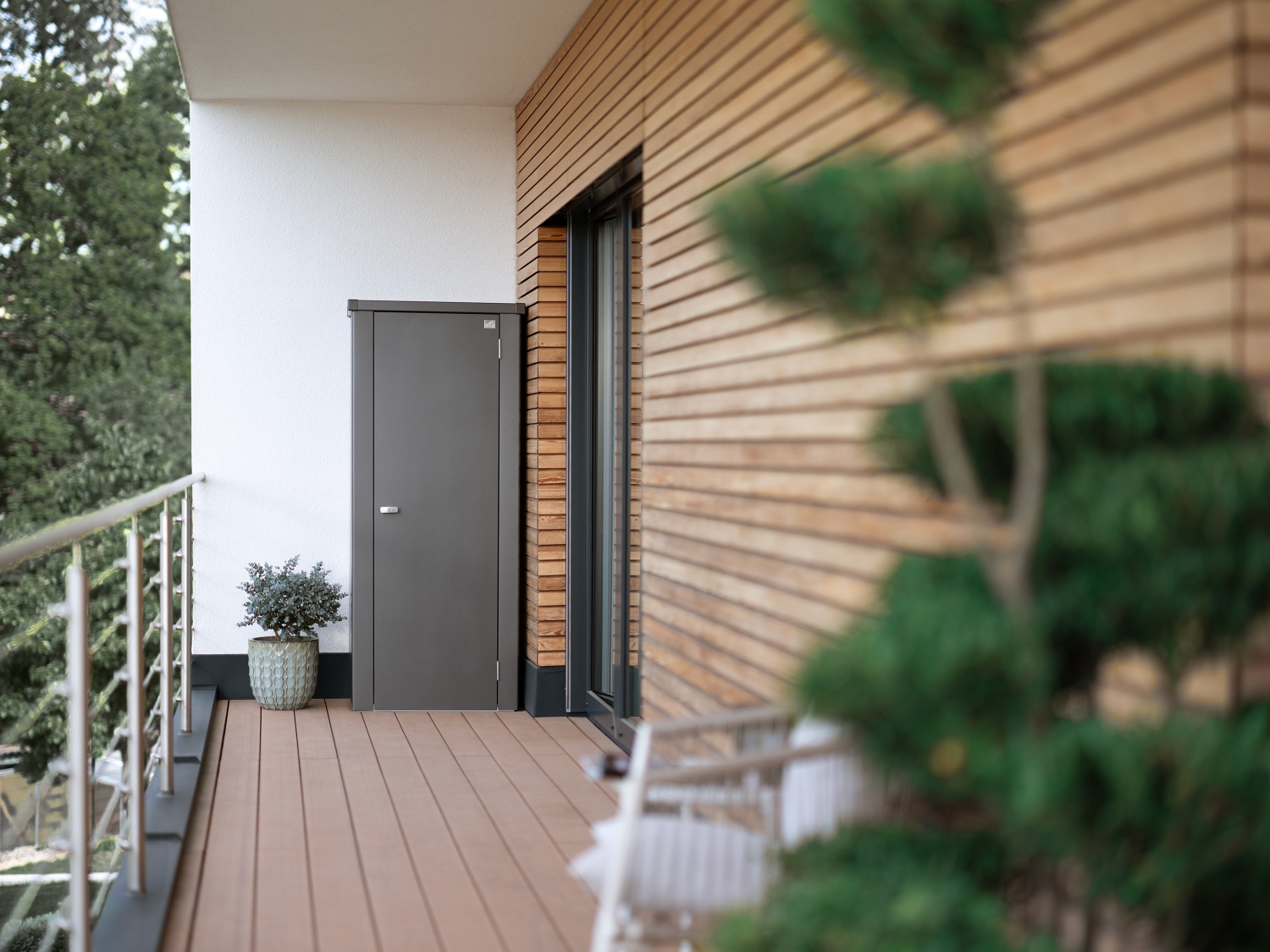 Biohort Skříňka na terasu Julia® L , tmavě šedá metalíza