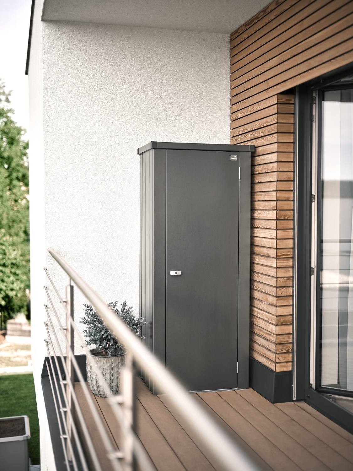 Biohort Skříňka na terasu Julia® L , tmavě šedá metalíza