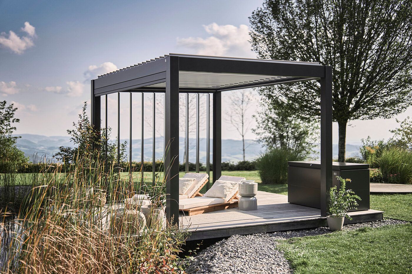 Biohort Lamely - dělená boční stěna s koncovou lištou  2,5m , tmavě šedá metalíza